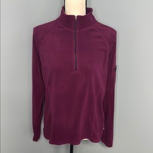 L.L. Bean Women’s Purple/Burgundy Quarter-Zip Fleece Pullover Sz L